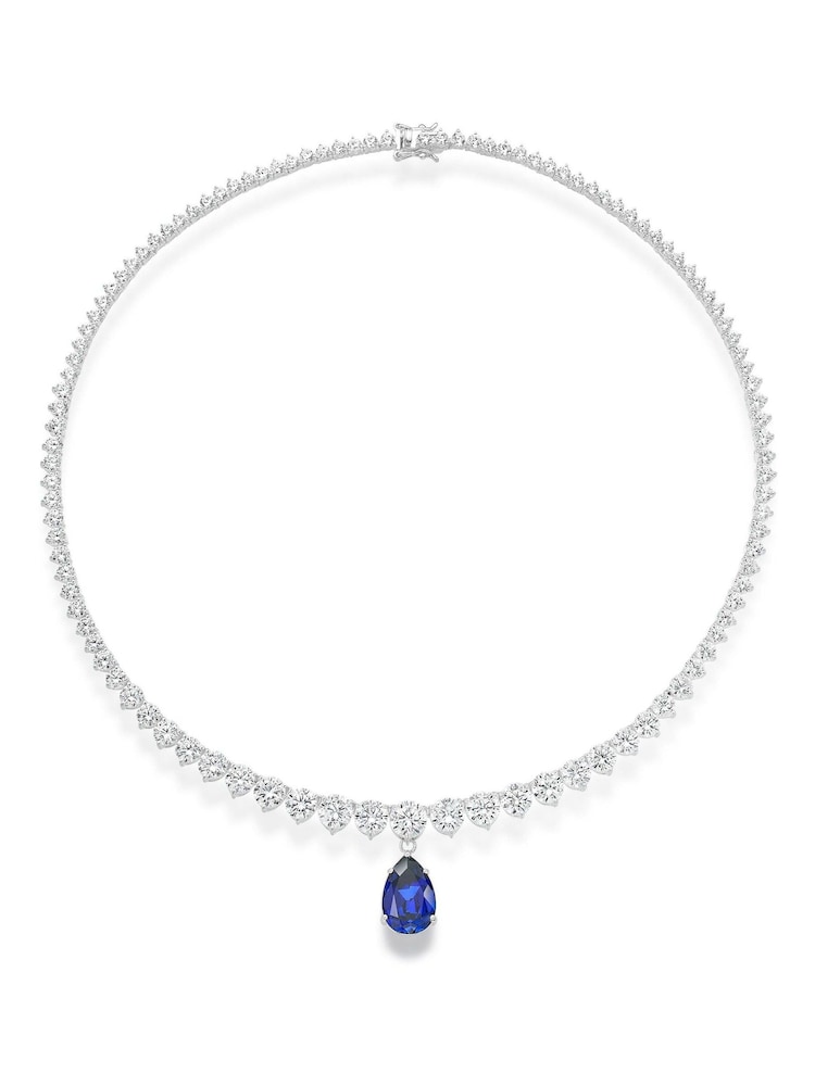 Beaverbrooks Sterling Silver Cubic Zirconia Pear Necklace - Image 1 of 3