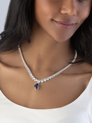 Beaverbrooks Sterling Silver Cubic Zirconia Pear Necklace - Image 2 of 3