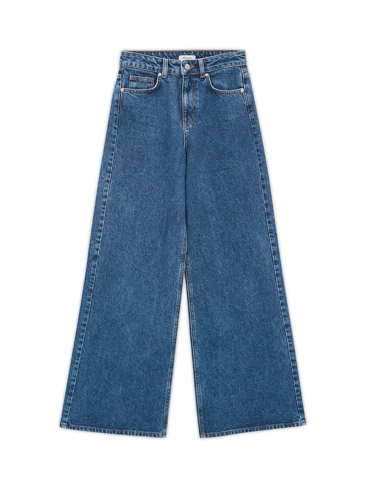 Albaray Blue Full Length Wide Leg Jeans - Image 4 of 4 Albaray Blue Full Length Wide Leg Jeans - Image 4 of 4