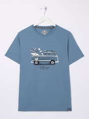 FatFace Blue VW Photo T-Shirt - Image 6 of 6