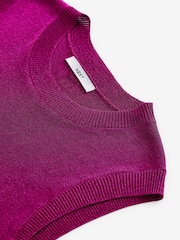 Pink Bright Sparkle Sleeveless Knitted Vest Tank Top - Image 6 of 8