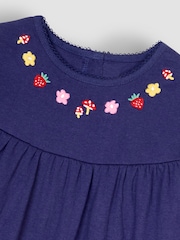 JoJo Maman Bébé Navy Blue Unicorn Appliqué Pretty Tunic - Image 3 of 4