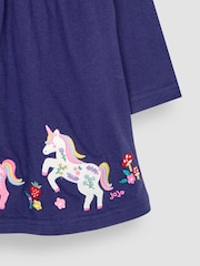 JoJo Maman Bébé Navy Blue Unicorn Appliqué Pretty Tunic - Image 4 of 4