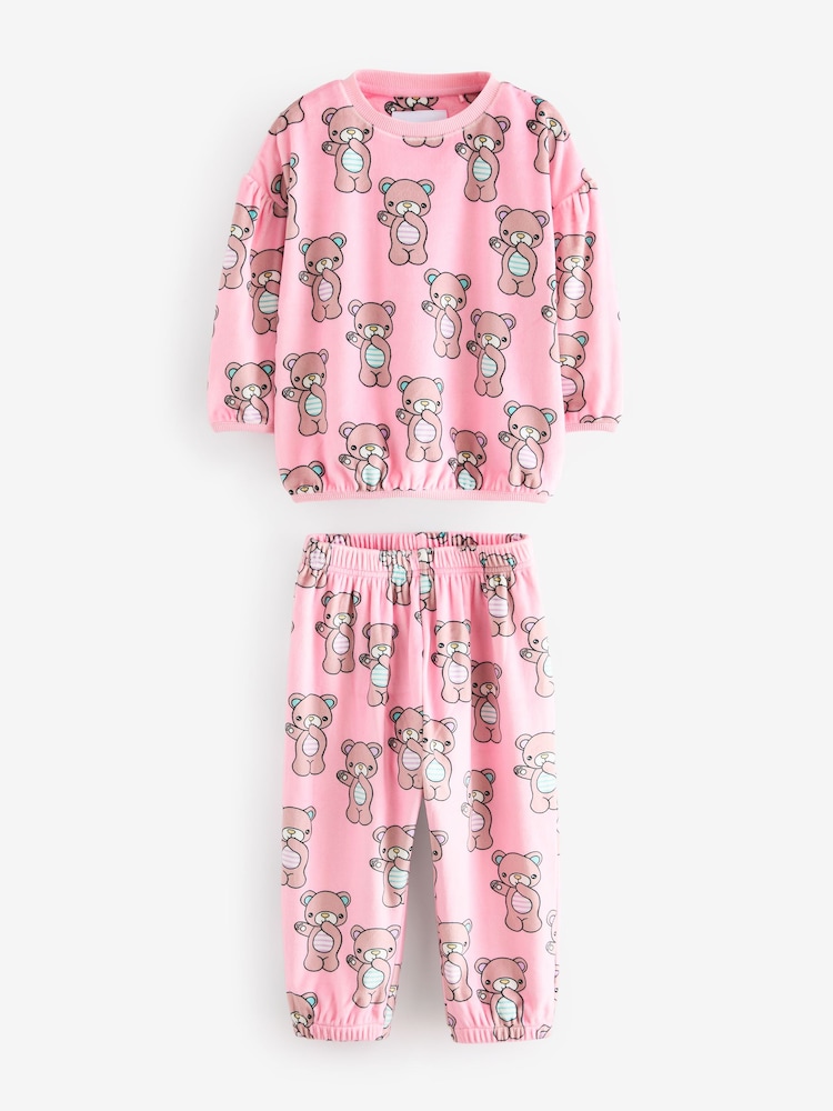 Pink Bear Cosy Fleece Pyjamas (9mths-10yrs) - Image 1 of 4 Pink Bear Cosy Fleece Pyjamas (9mths-10yrs) - Image 1 of 4