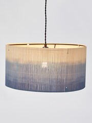 Oliver Bonas Blue Ena Ombre Bamboo Drum Lamp Shade - Image 2 of 3
