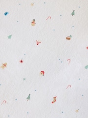 White Christmas Fitted 100% Cotton Sheet - Image 4 of 4