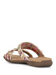 Pavers White Triple-Strapped Mules - Image 3 of 5