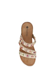 Pavers White Triple-Strapped Mules - Image 4 of 5