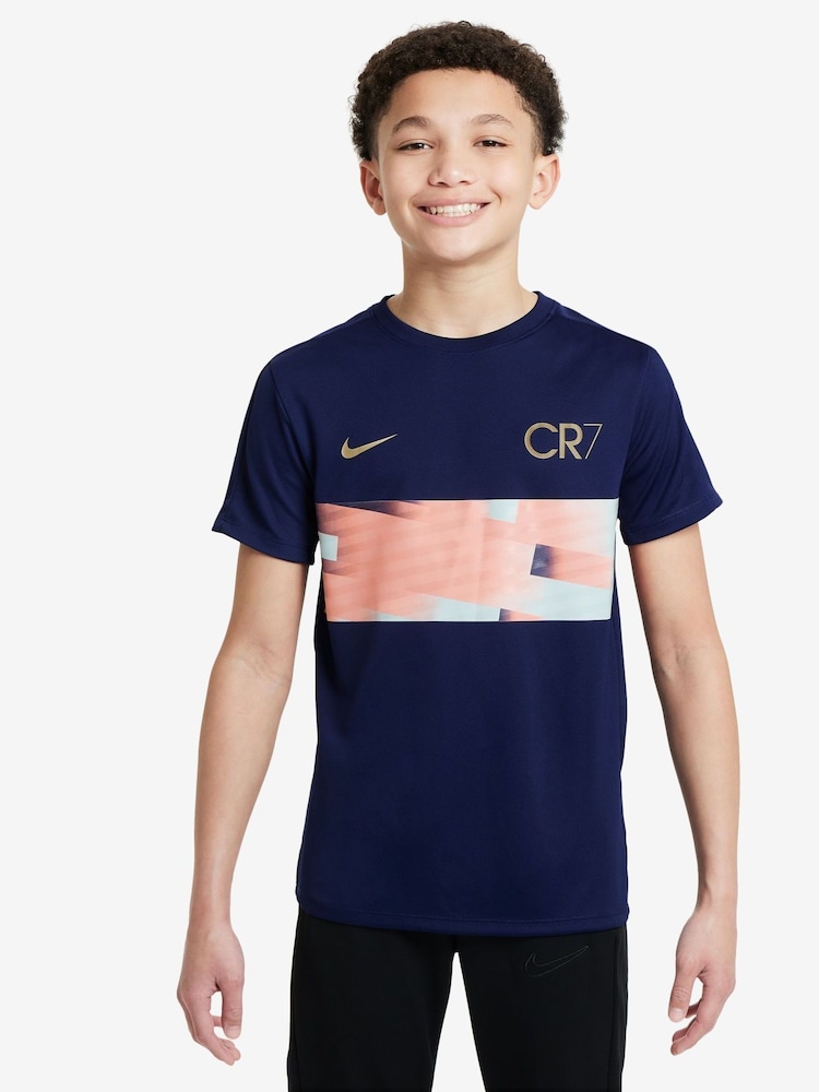 Nike Blue Dri-FIT CR7 Academy Training T-Shirt - Image 9 of 9
