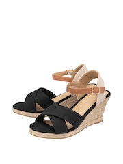 Dunlop Black Wedges Open Toe Sandals - Image 2 of 4