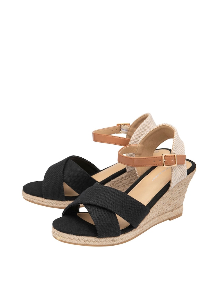 Dunlop Black Wedges Open Toe Sandals - Image 2 of 4