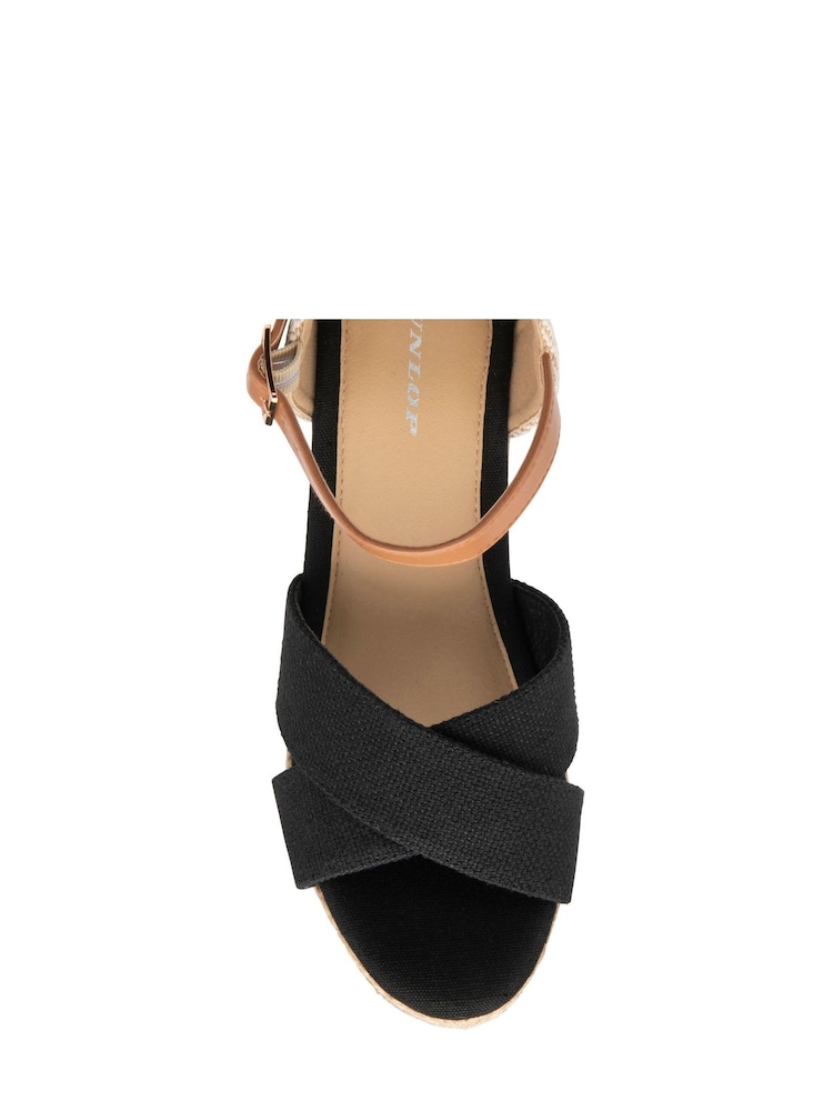 Dunlop Black Wedges Open Toe Sandals - Image 4 of 4