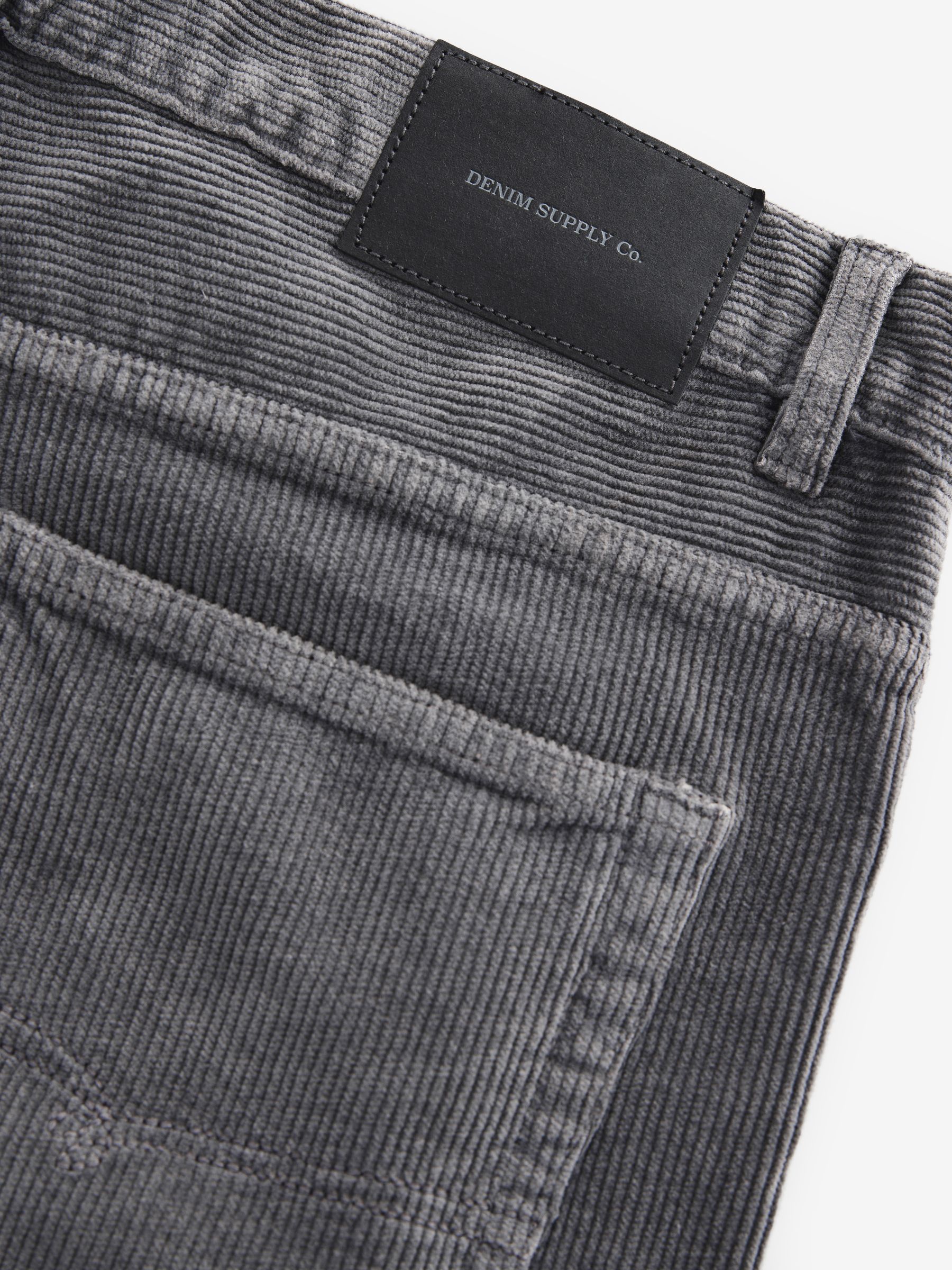 Przeglądaj Szary - Regular Fit Corduroy 5 Pocket Trousers z
