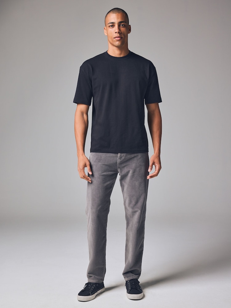 Grey Mid Regular Fit Corduroy 5 Pocket Trousers - Image 2 of 12