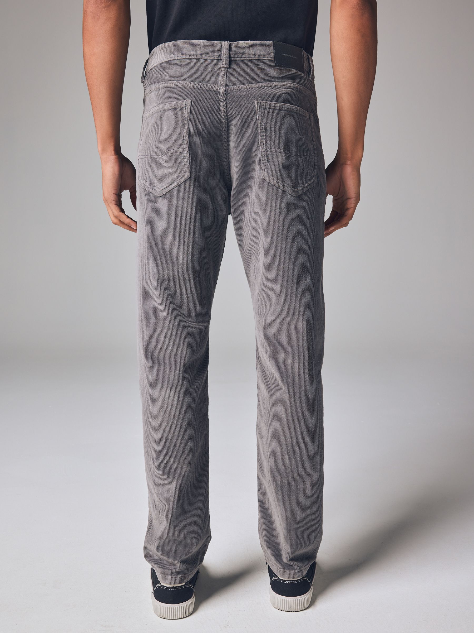 Buy Grey Mid Regular Fit Corduroy 5 Pocket Trousers from Next USA