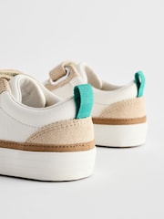 White/Green Standard Fit (F) Touch Fastening Chevron Trainers - Image 5 of 6
