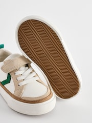 White/Green Standard Fit (F) Touch Fastening Chevron Trainers - Image 6 of 6