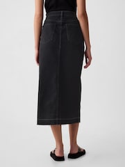 Gap Black Denim Midi Skirt - Image 3 of 5