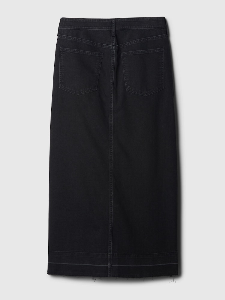 Gap Black Denim Midi Skirt - Image 5 of 5 Gap Black Denim Midi Skirt - Image 5 of 5