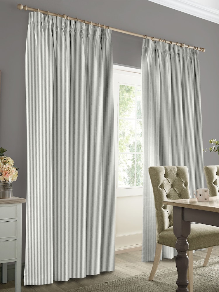 Sophie Allport Grey Stamford Stripe Made to Measure Curtains - Image 2 of 6