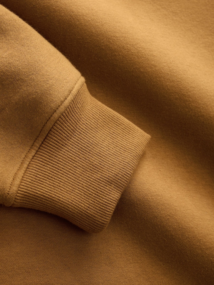 Ochre Yellow Heavyweight Soft Touch Crew Neck Sweatshirt - Image 6 of 7