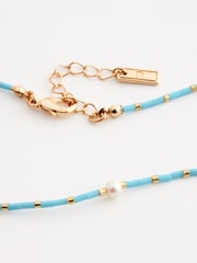 Blue Beaded Anklet - Image 2 of 4