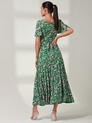Jolie Moi Green Paityn Angel Sleeve Mesh Maxi Dress - Image 2 of 6