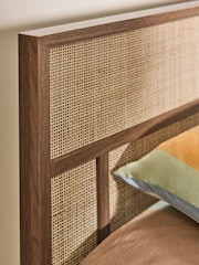 MADE.COM Dark Oak Effect Pavia Rattan Accent Bed - Image 3 of 5