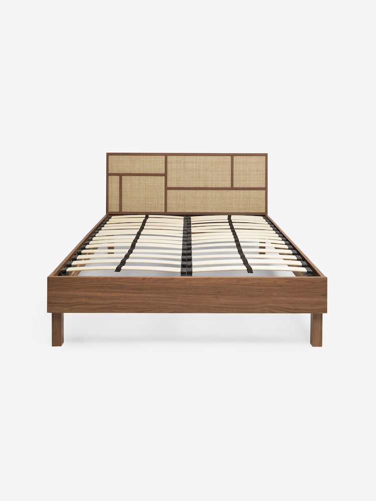 MADE.COM Dark Oak Effect Pavia Rattan Accent Bed - Image 5 of 5