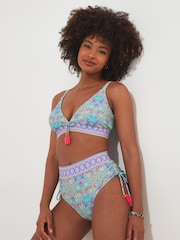 Joe Browns Leuchtendes Bikinihöschen mit Kacheldruckmuster und hoher Taille - Bild 2 von 5