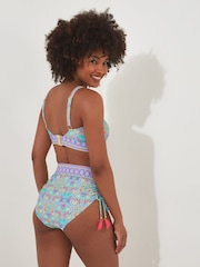 Joe Browns Leuchtendes Bikinihöschen mit Kacheldruckmuster und hoher Taille - Bild 3 von 5