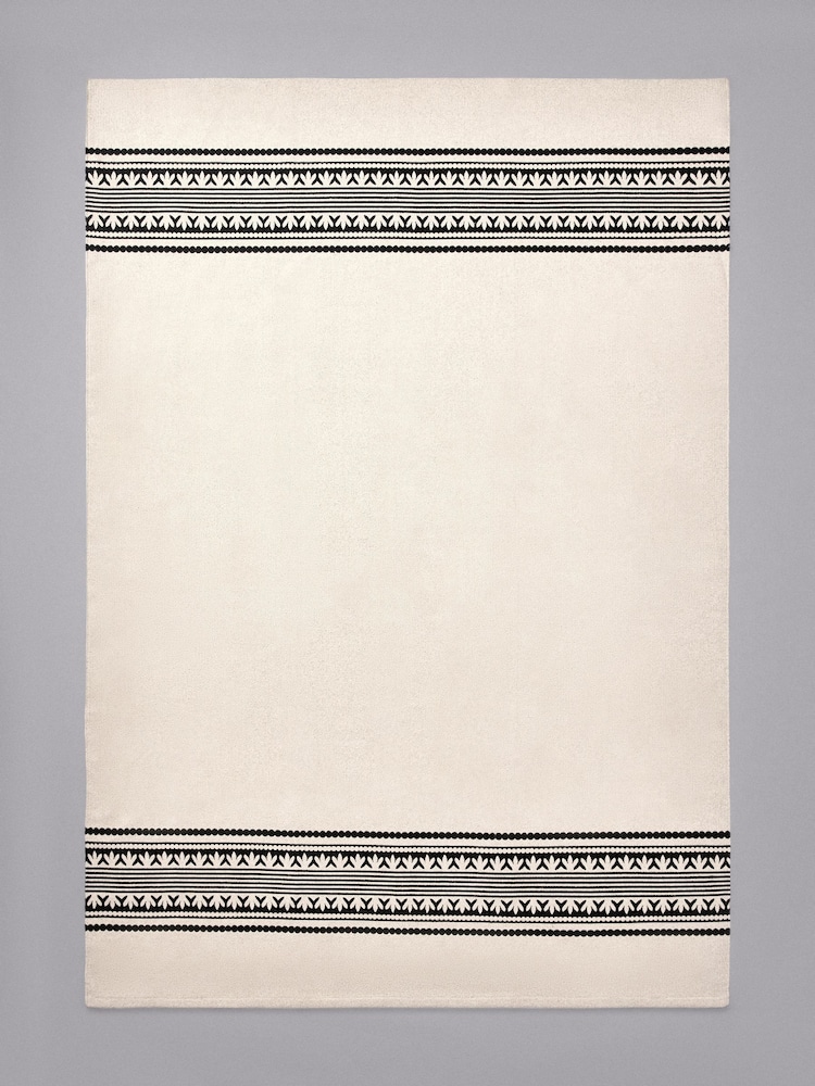 The Set Natural Stripe Cotton Printed Flatweave Rug - Image 2 of 2