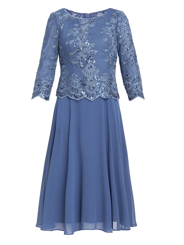 Gina Bacconi Blue Priscilla Embroidered Midi Dress - Image 6 of 6 Gina Bacconi Blue Priscilla Embroidered Midi Dress - Image 6 of 6