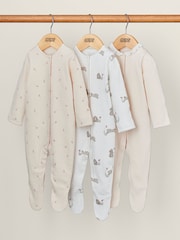 Mamas & Papas 100 % Baumwoll-Schlafanzüge mit Häschenmotiv, Pink, 3er-Pack - Bild 1 von 2