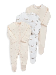 Mamas & Papas 100 % Baumwoll-Schlafanzüge mit Häschenmotiv, Pink, 3er-Pack - Bild 2 von 2