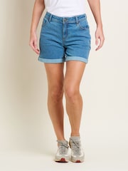 Brakeburn Blue Side Stripe Denim Shorts - Image 1 of 4