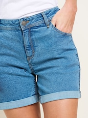 Brakeburn Blue Side Stripe Denim Shorts - Image 3 of 4
