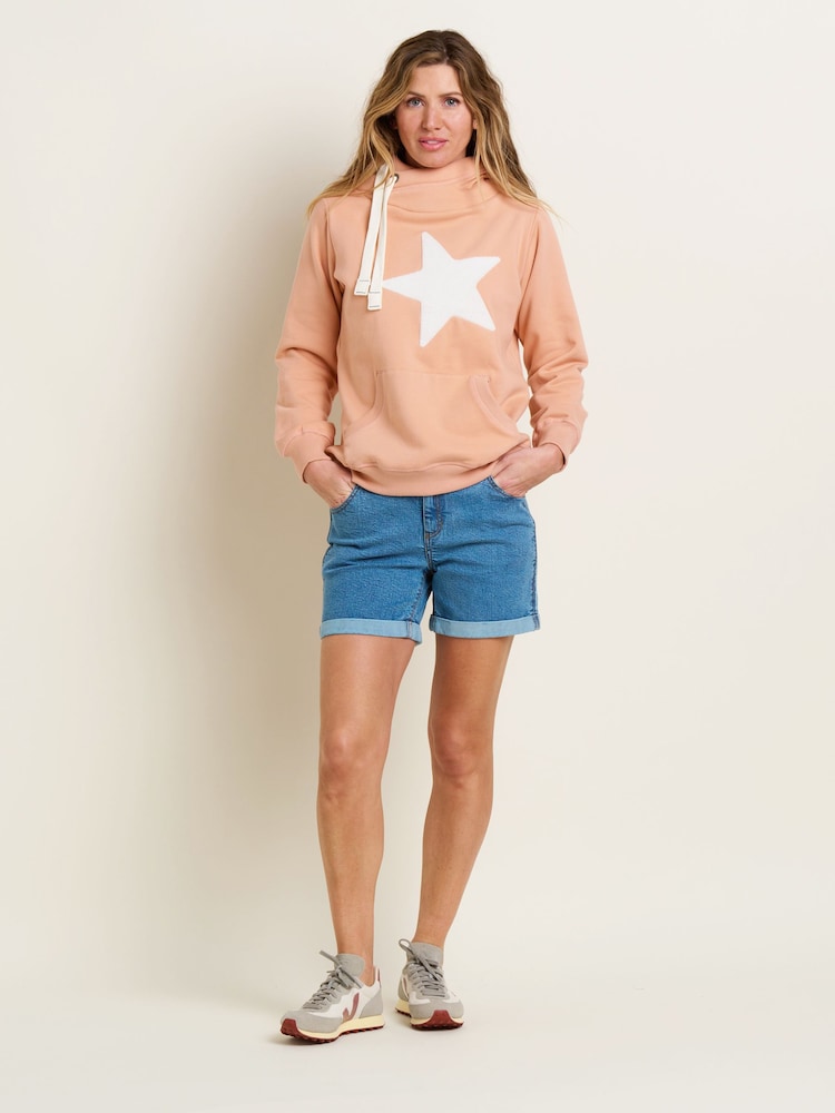 Brakeburn Blue Side Stripe Denim Shorts - Image 4 of 4