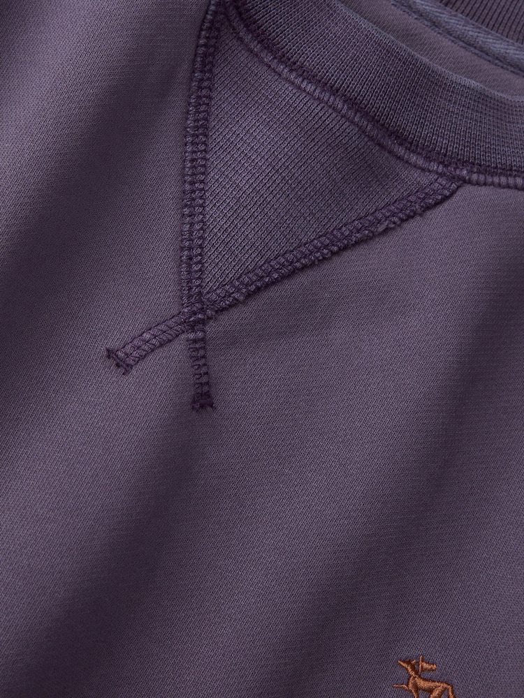 Aubin Boothby Heavyweight Cotton Purple Jumper - Image 5 of 5 Aubin Boothby Heavyweight Cotton Purple Jumper - Image 5 of 5
