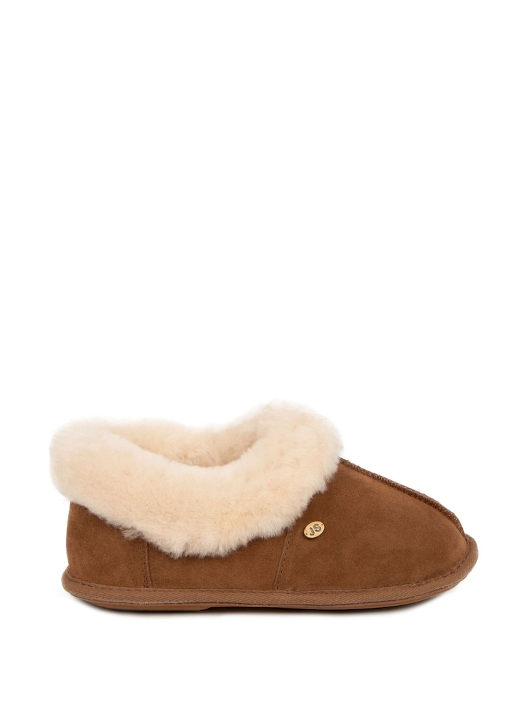 Just Sheepskin Brown Ladies Classic Slippers - Image 2 of 5
