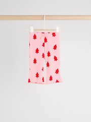 Pink Christmas Tree Print Baby Sweat Top And Leggings Set - Image 10 of 18