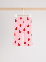 Pink Christmas Tree Print Baby Sweat Top And Leggings Set - Image 11 of 18