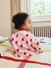 Pink Christmas Tree Print Baby Sweat Top And Leggings Set - Image 3 of 18