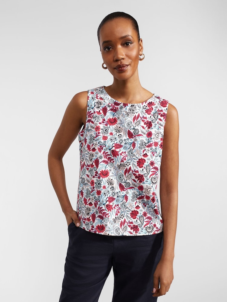 Hobbs Multi 100% Cotton Maddy Printed Top - Image 1 of 4