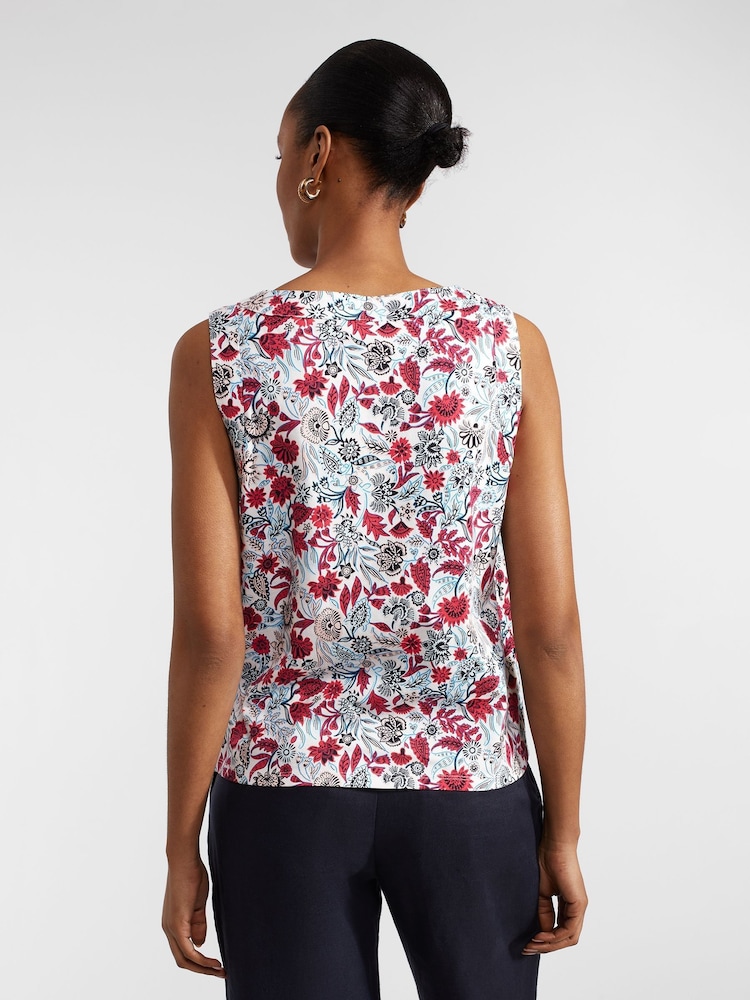 Hobbs Multi 100% Cotton Maddy Printed Top - Image 2 of 4