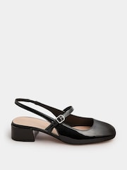 črna - Yours Curve Patent Mary Jane Slingback čevlji z visoko peto In Extra Wide EEE Fit - Slika 3 iz 5