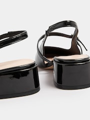 črna - Yours Curve Patent Mary Jane Slingback čevlji z visoko peto In Extra Wide EEE Fit - Slika 4 iz 5