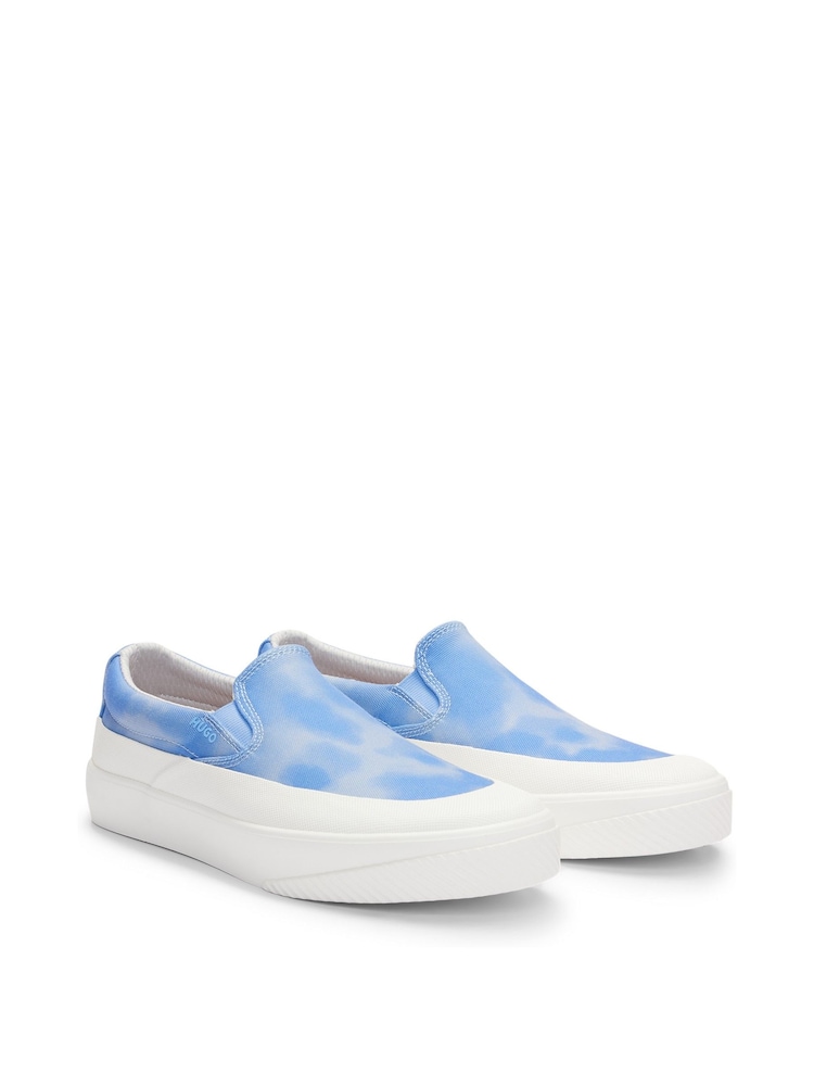 HUGO Suede Slip-on Shoes With Signature Slogan - Image 2 of 5