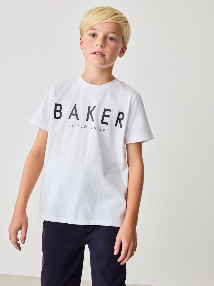 Baker by Ted Baker Navy/White 100% Cotton Textured Jacket and T-Shirt Set - Image 1 of 13