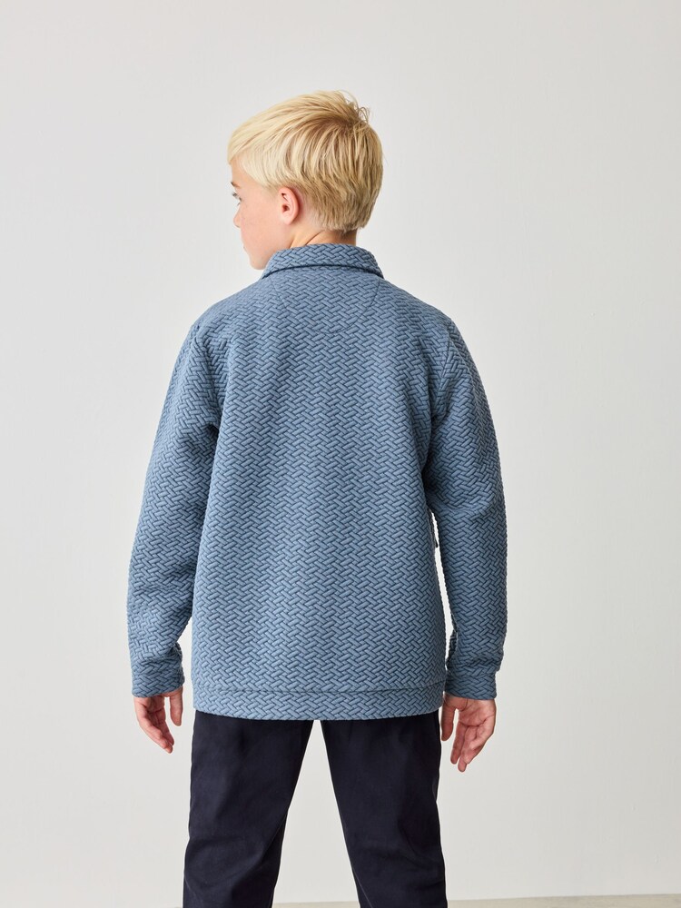 Baker by Ted Baker Navy/White 100% Cotton Textured Jacket and T-Shirt Set - Image 2 of 13